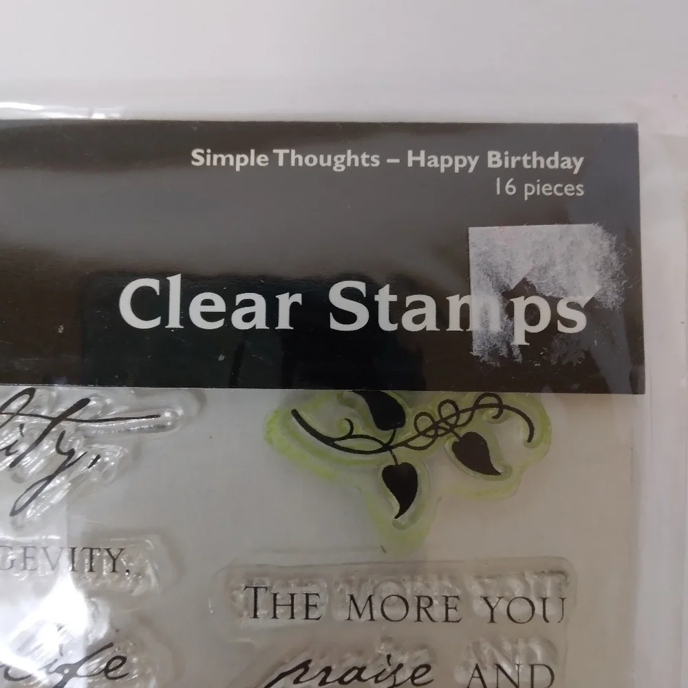 Simple Thoughts 16 Piece HAPPY BIRTHDAY Clear Stamp Set by Cloud 9 Design